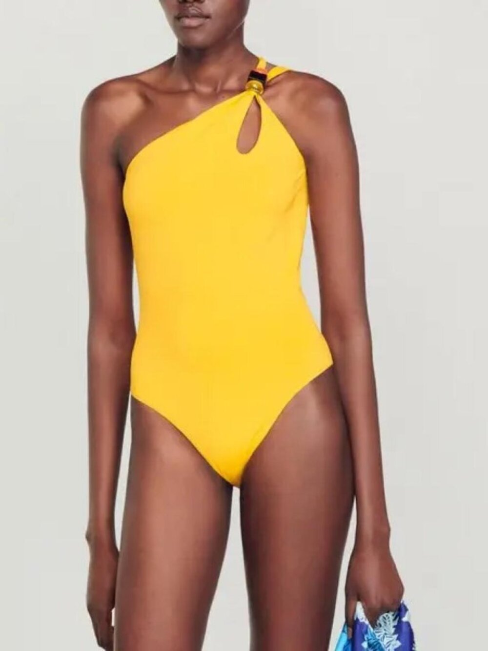 NWT Sandro Honululu Yellow One Piece Swimsuit w/ Colorful Beads XS $195 MSRP